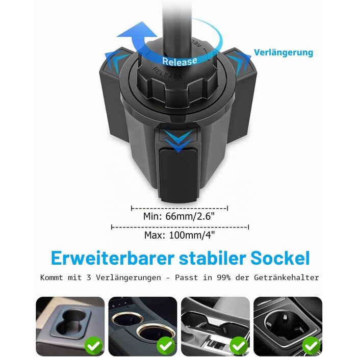 Tablet-Halterung für Getränkehalter, 360° drehbar - 33% Rabatt