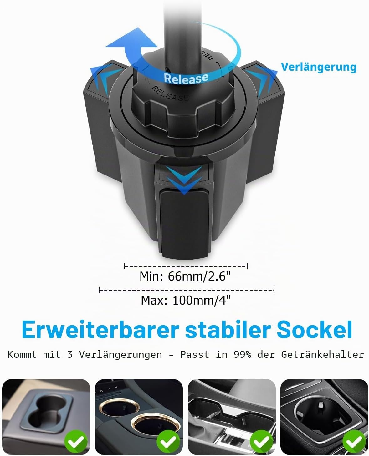 Tablet-Halterung für Getränkehalter, 360° drehbar - 33% Rabatt