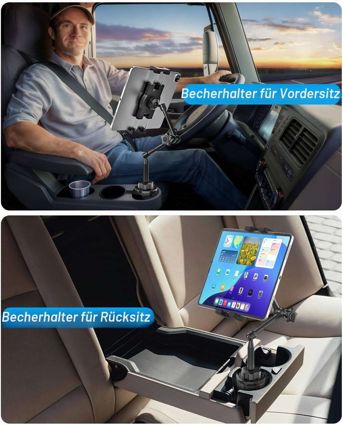 Tablet-Halterung für Getränkehalter, 360° drehbar - 33% Rabatt
