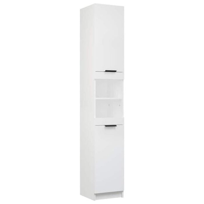Schmaler Badezimmerschrank Weiß 32x34x188,5 cm - 34% Rabatt