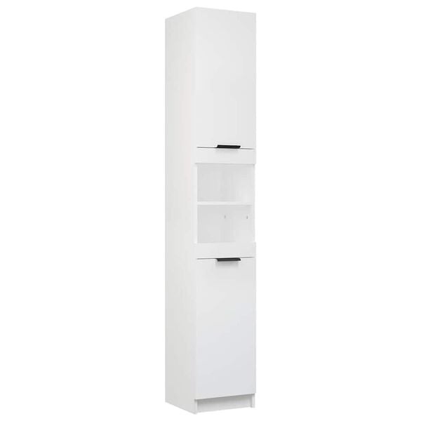Schmaler Badezimmerschrank Weiß 32x34x188,5 cm - 34% Rabatt