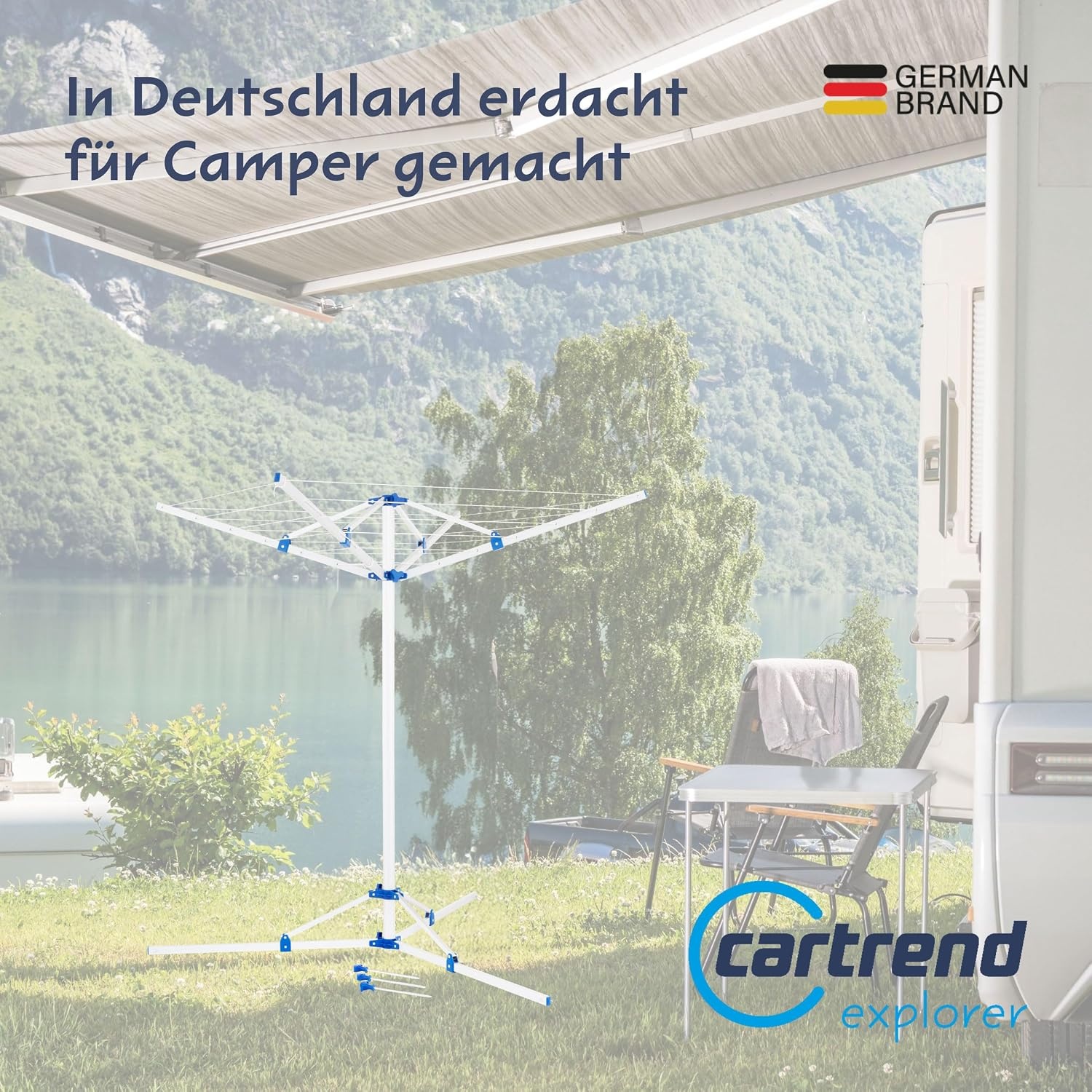 Mobile Camping-Wäschespinne 16m - 33% Rabatt - Ultraleicht & Klappbar