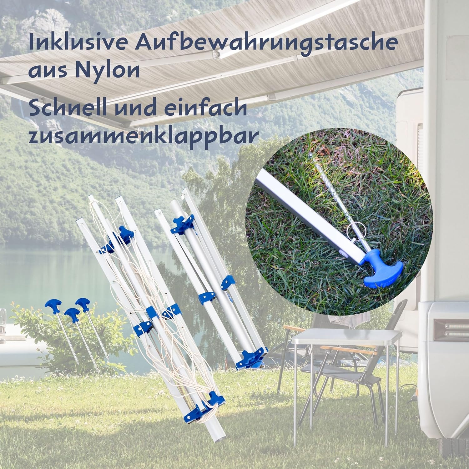 Mobile Camping-Wäschespinne 16m - 33% Rabatt - Ultraleicht & Klappbar
