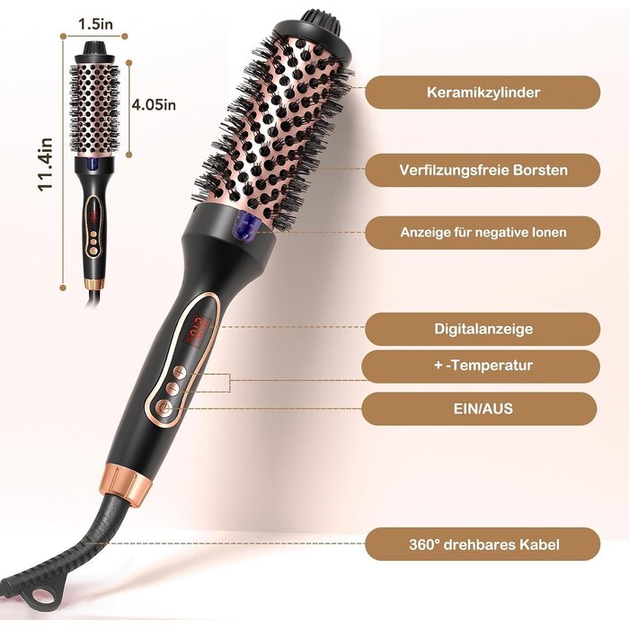 Ionen-Thermobürste 2-in-1 Glätteisen & Lockenstab - 31% Rabatt