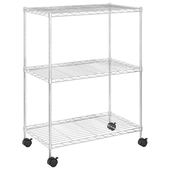 Rollregal 3-stöckig 150 kg 60x35x81 cm Chrom - 33% Rabatt