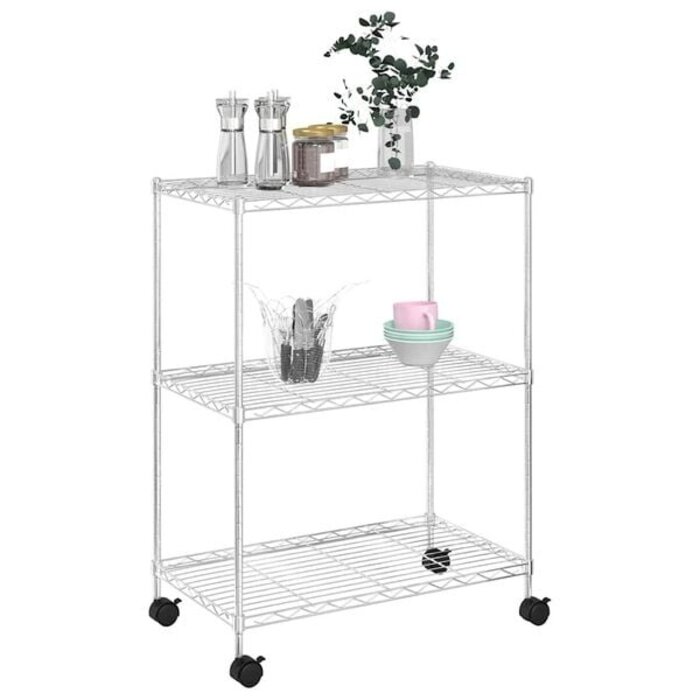 Rollregal 3-stöckig 150 kg 60x35x81 cm Chrom - 33% Rabatt