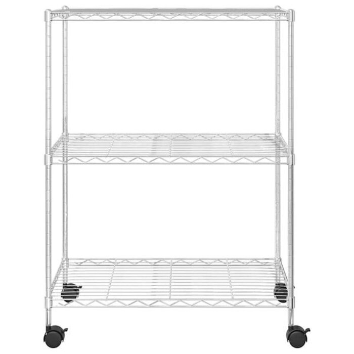 Rollregal 3-stöckig 150 kg 60x35x81 cm Chrom - 33% Rabatt