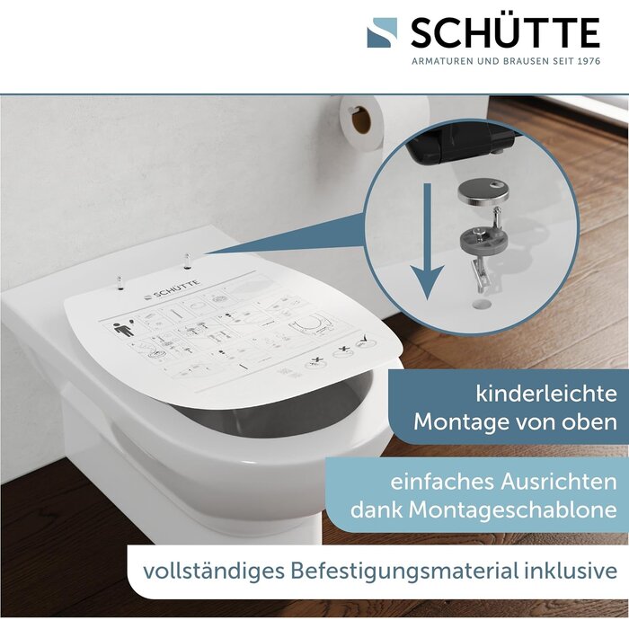 Eleganter WC-Sitz in Schwarz, Oval, Absenkautomatik - 32% Rabatt