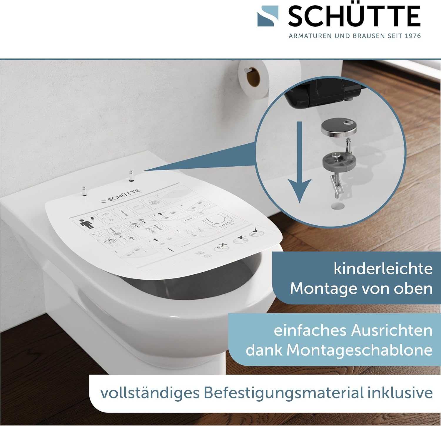Eleganter WC-Sitz in Schwarz, Oval, Absenkautomatik - 32% Rabatt