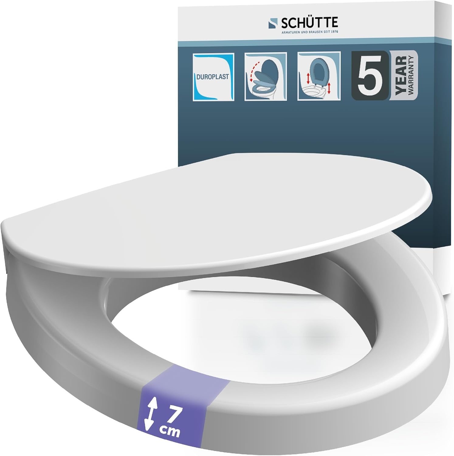 Eleganter WC-Sitz in Schwarz, Oval, Absenkautomatik - 32% Rabatt