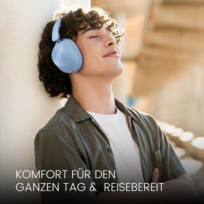 Over-Ear Bluetooth-Kopfhörer, Babyblau, S, 75 Std. Akku - 32% Rabatt