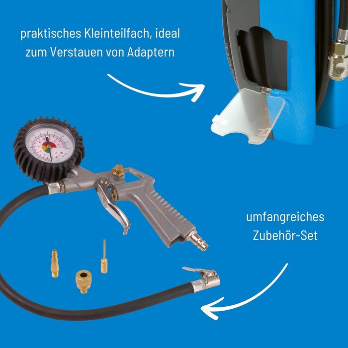 Tragbarer ölfreier Kompressor 180/08 inkl. Set - 34% Rabatt