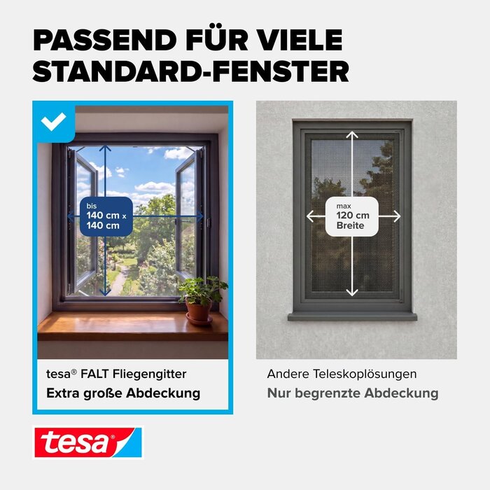Teleskopierbares Insektenschutzfenster 80-140 cm, Antrazit - 33% Rabatt