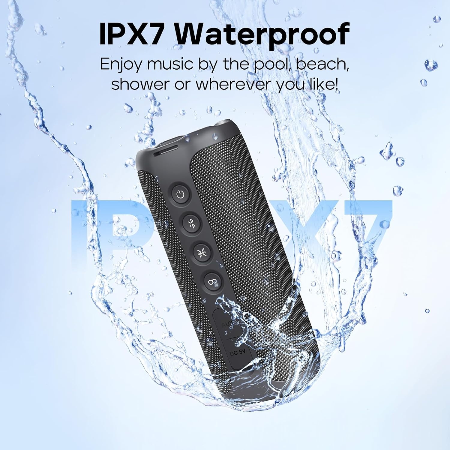 Tragbarer Bluetooth-Lautsprecher, 34W 360° Sound, Schwarz, S - 29% Rabatt