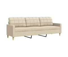 Vidaxl 3-Sitzer Sofa 210 cm Stoff Creme - 41% Rabatt