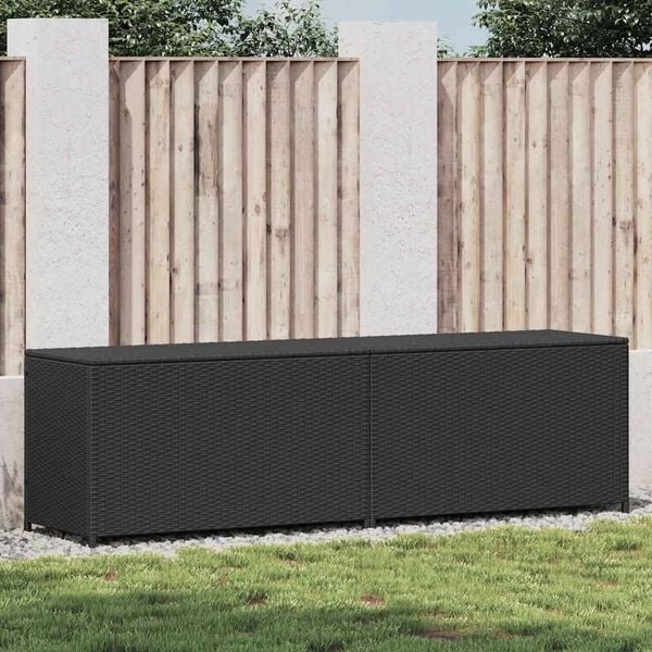 Gartenbox 200x50x60 cm Poly-Rattan Schwarz - 35% Rabatt