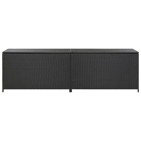 Gartenbox 200x50x60 cm Poly-Rattan Schwarz - 35% Rabatt