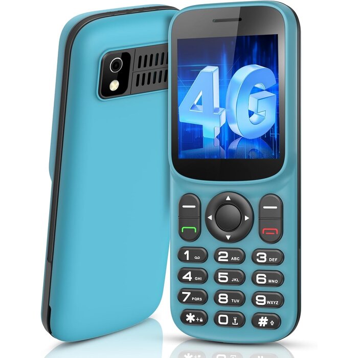 4G Senioren-Mobiltelefon, Blauw zwart, S, 32% Rabatt