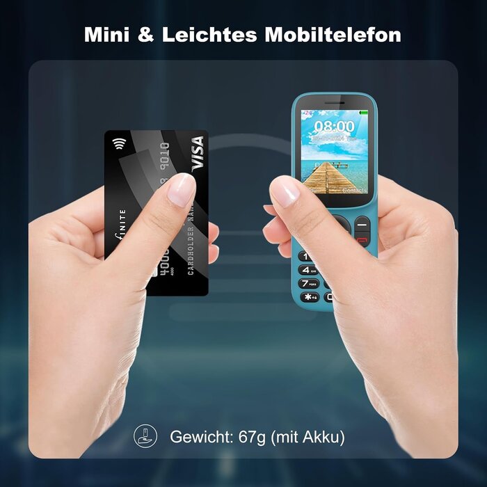 4G Senioren-Mobiltelefon, Blauw zwart, S, 32% Rabatt