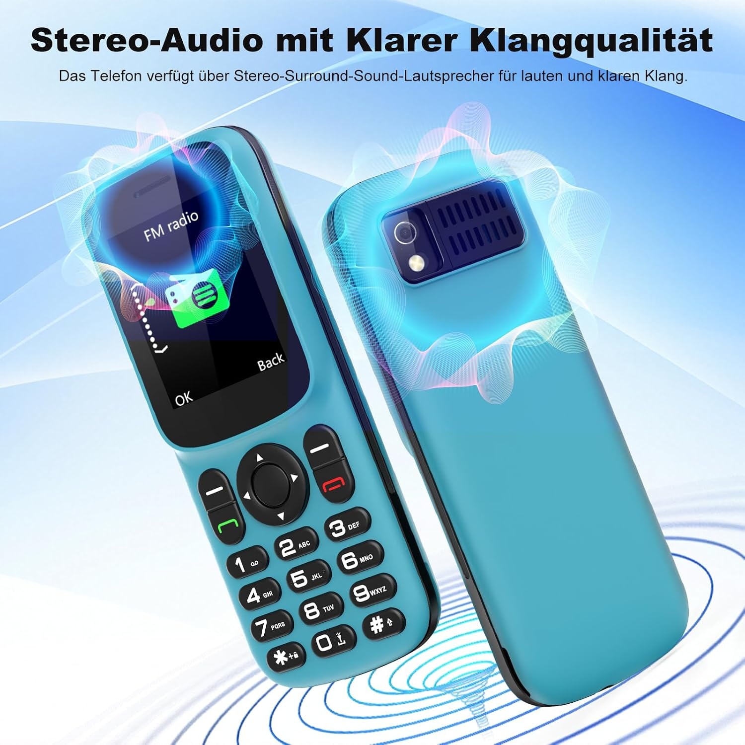 4G Senioren-Mobiltelefon, Blauw zwart, S, 32% Rabatt