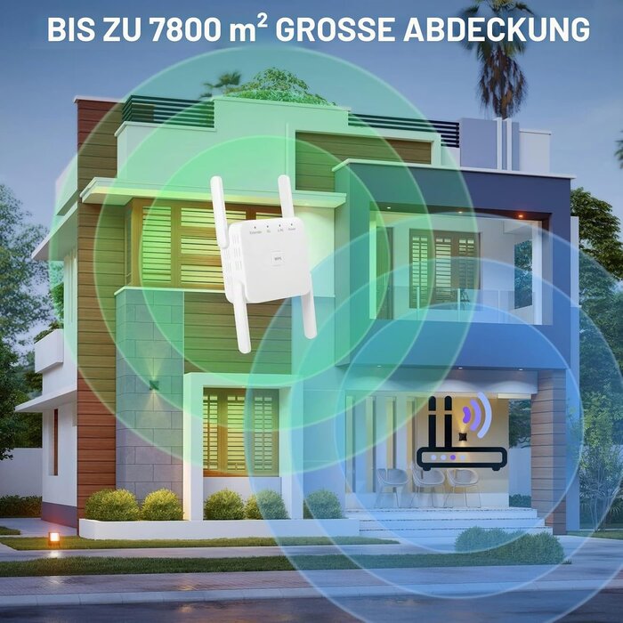 WLAN-Verstärker 1200 Mbit/s mit 4 Antennen - 30% Rabatt