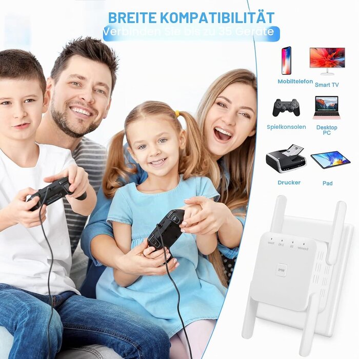 WLAN-Verstärker 1200 Mbit/s mit 4 Antennen - 30% Rabatt