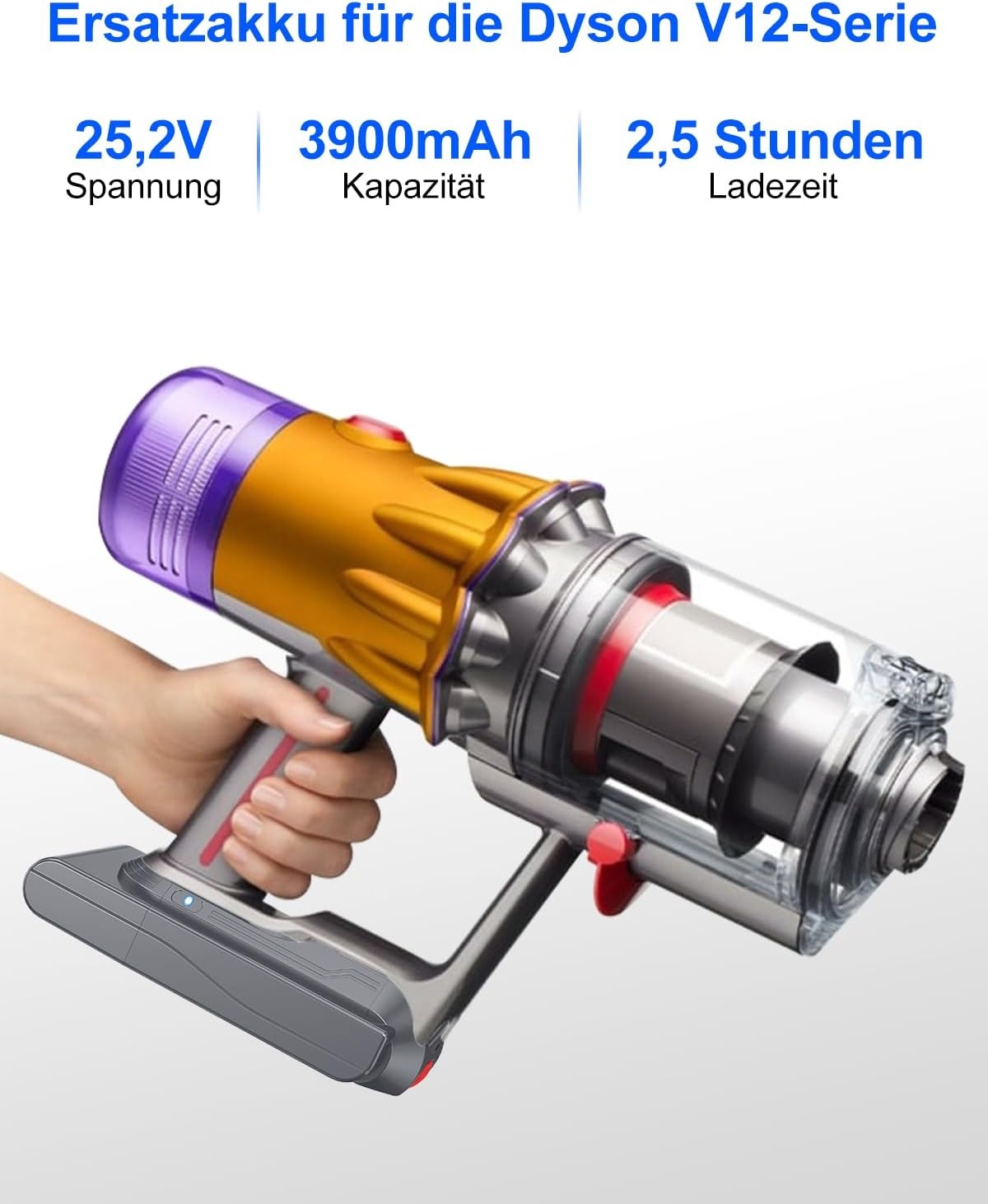 Ersatzakku für V12 Staubsauger 25,2V 3900mAh - 34% Rabatt