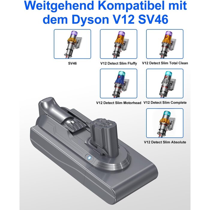 Ersatzakku für V12 Staubsauger 25,2V 3900mAh - 34% Rabatt
