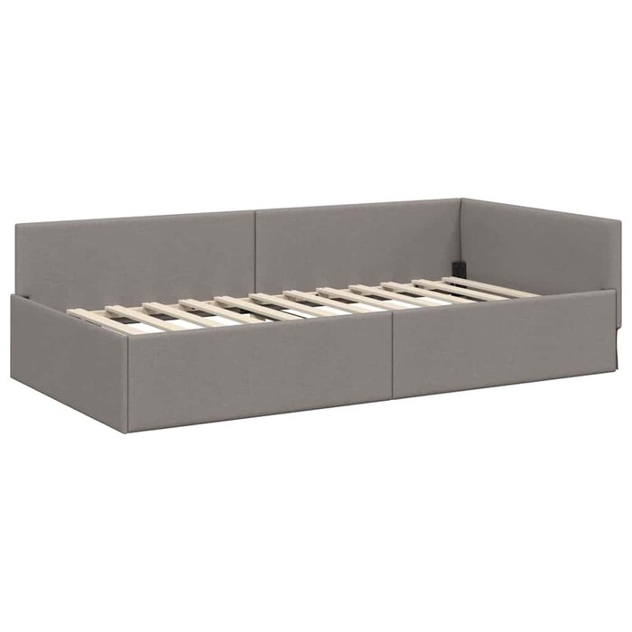 Eckbettgestell in Taupe 100x200 cm - 34% Rabatt auf Rückläufer
