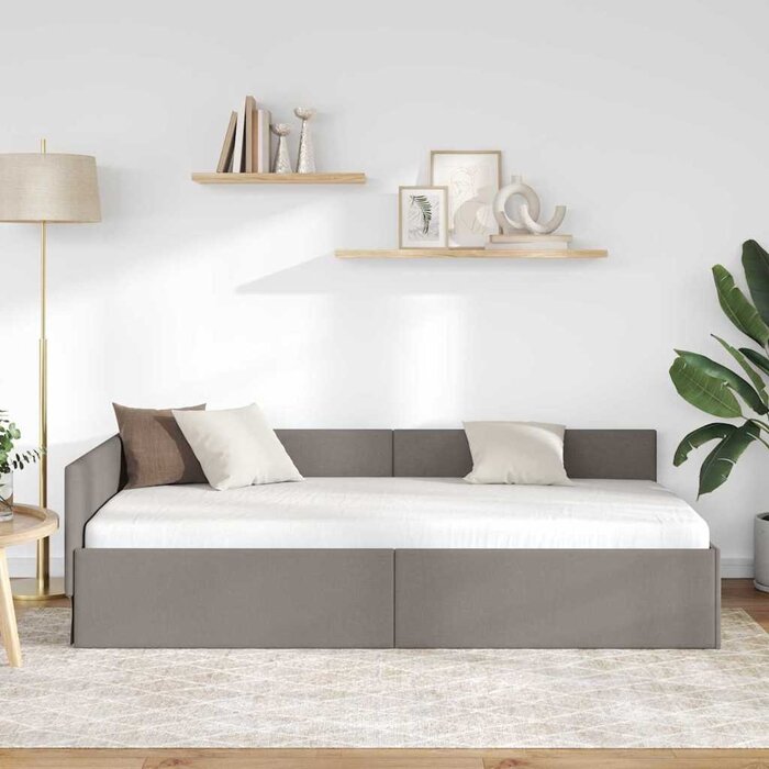 Eckbettgestell in Taupe 100x200 cm - 34% Rabatt auf Rückläufer