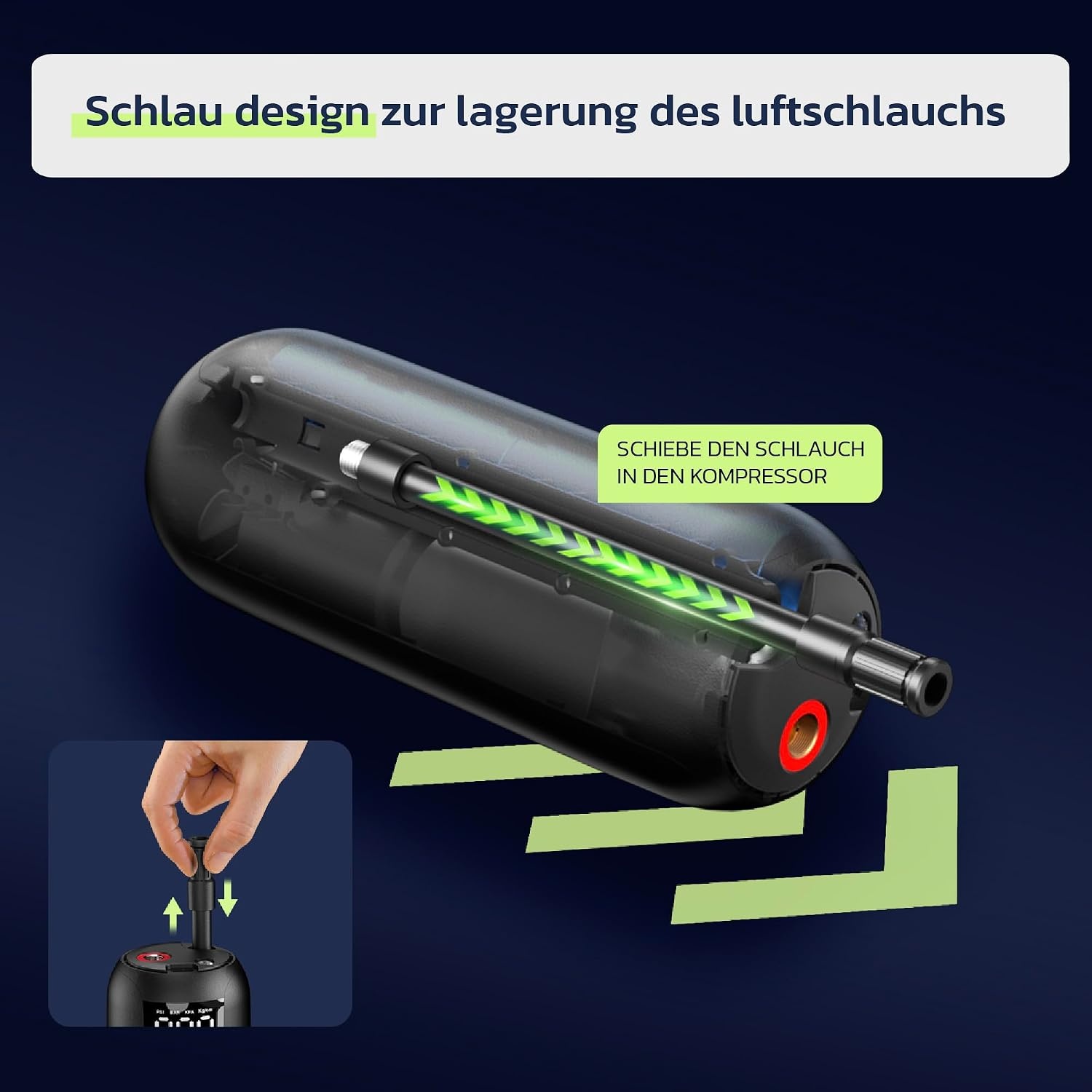 Tragbare elektrische Luftpumpe S Schwarz - 32% Rabatt