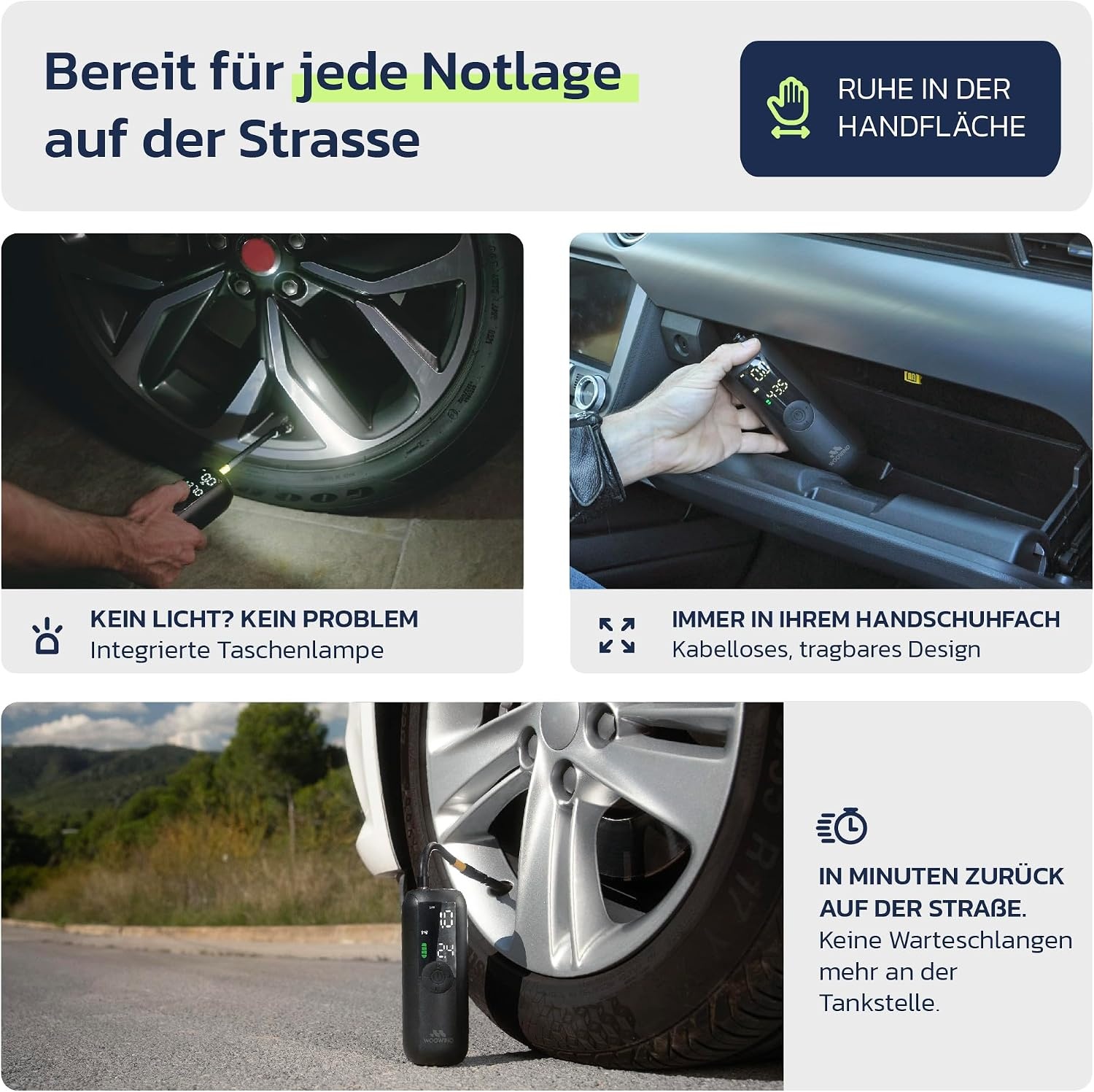 Tragbare elektrische Luftpumpe S Schwarz - 32% Rabatt