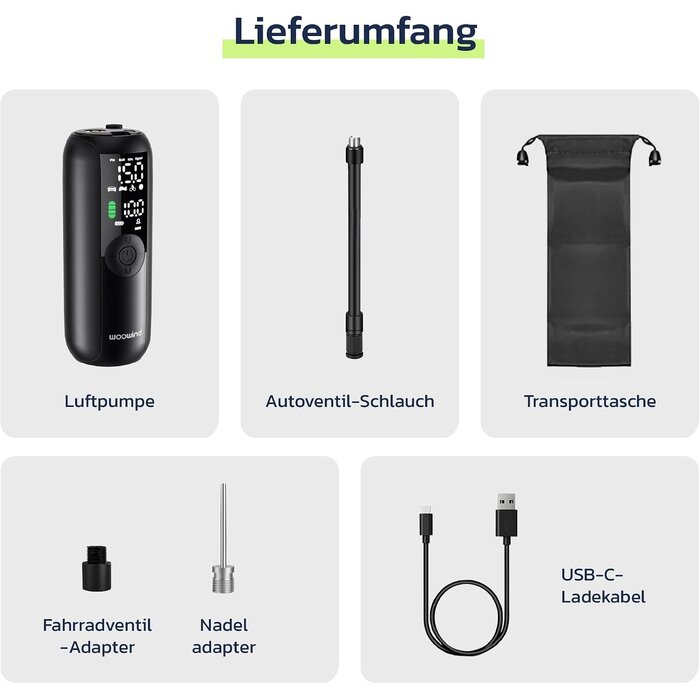 Tragbare elektrische Luftpumpe S Schwarz - 32% Rabatt
