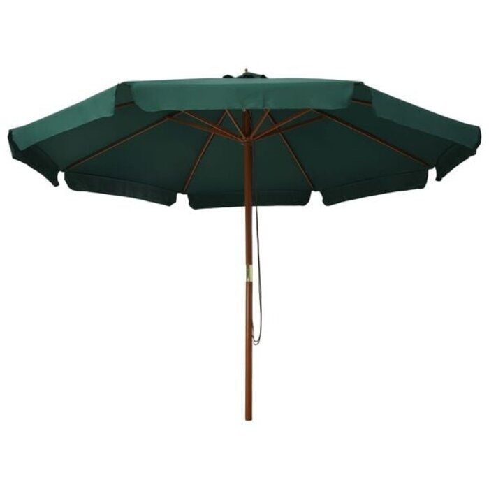 Sonnenschirm 330 cm Grün mit Holzstock - 35% Rabatt