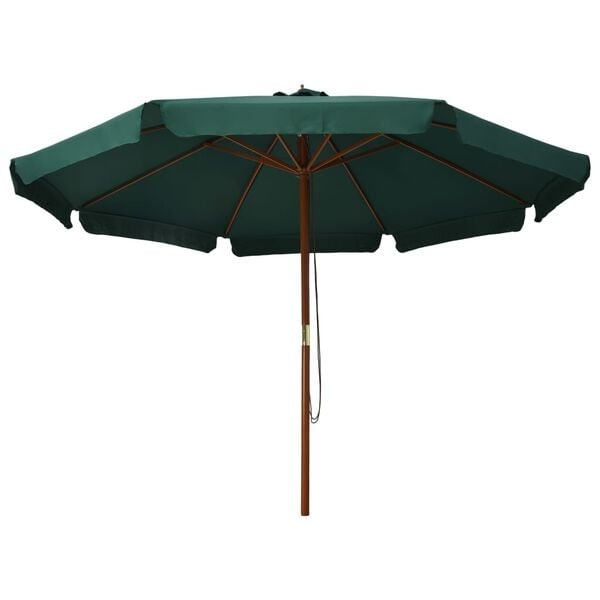 Sonnenschirm 330 cm Grün mit Holzstock - 35% Rabatt