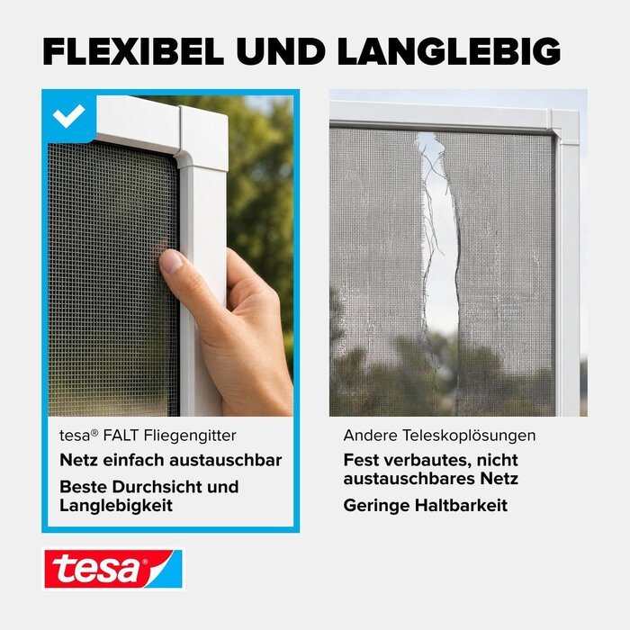Teleskop-Fliegengitter 80-140 cm, weiß - 34% Rabatt