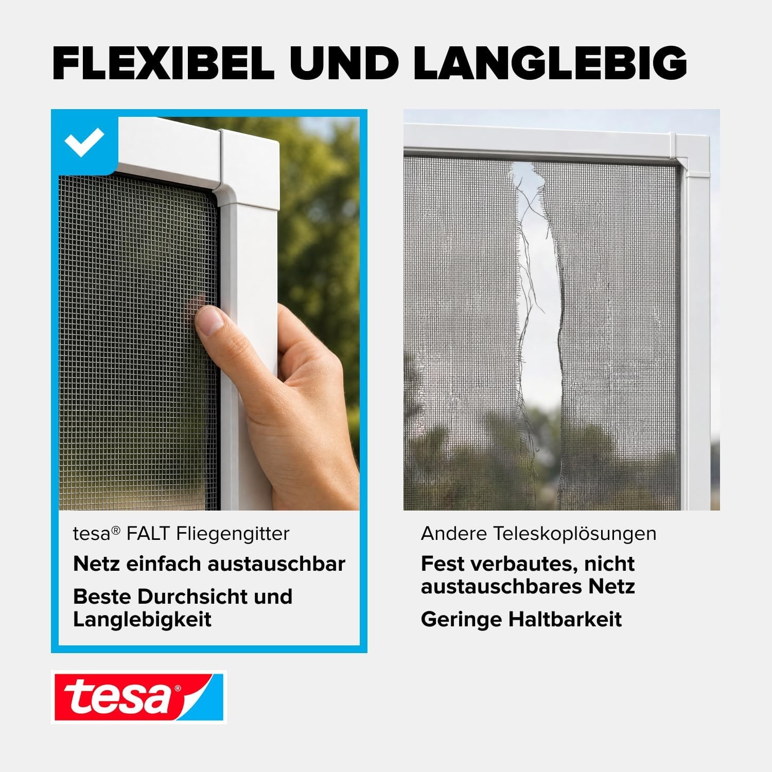 Teleskop-Fliegengitter 80-140 cm, weiß - 34% Rabatt