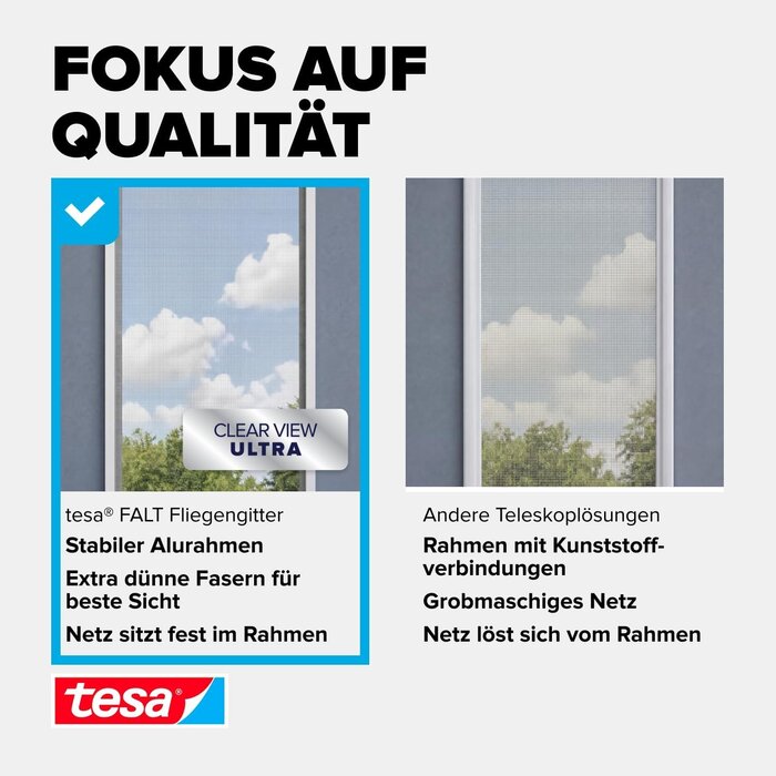 Teleskop-Fliegengitter 80-140 cm, weiß - 34% Rabatt