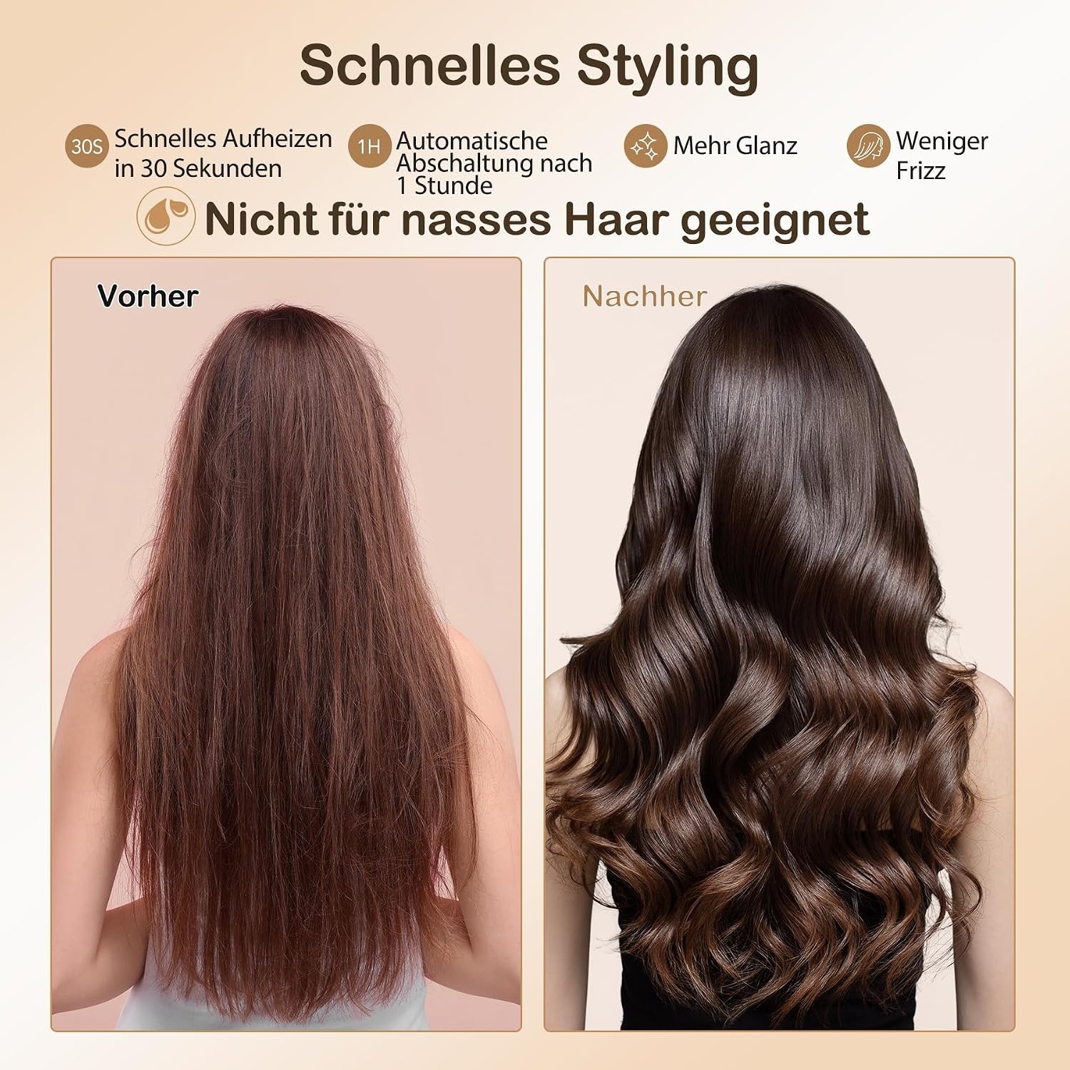 2-in-1 Warmluftbürste & Glätteisen - 31% Rabatt - Ionen-Technologie