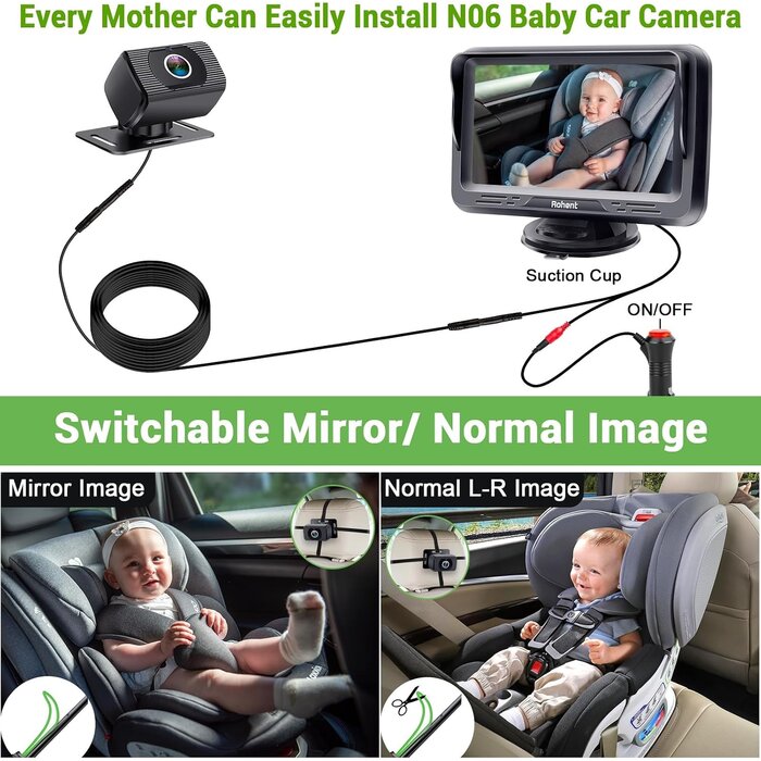 Baby-Autokamera 1080p HD mit 4,3-Zoll-Monitor - 31% Rabatt