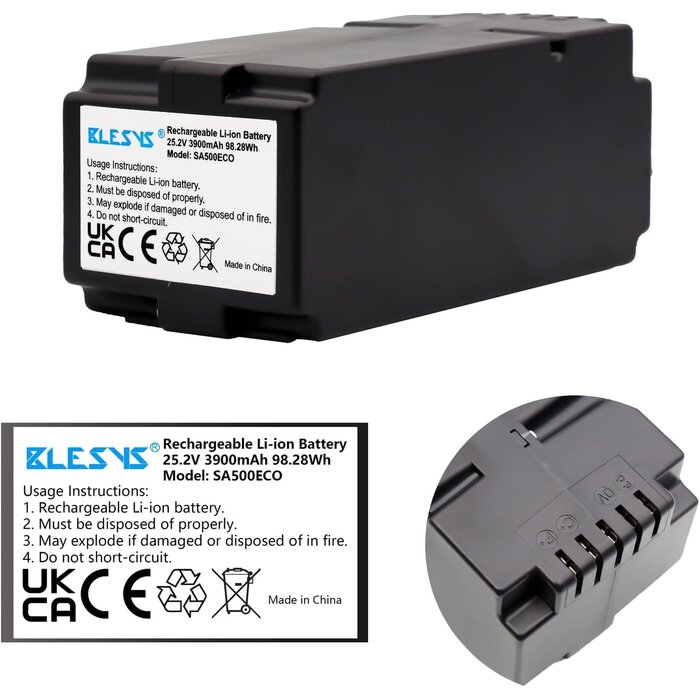 Ersatzakku 25,2V 3900mAh für Mähroboter, Zwart, Größe S, 34% Rabatt