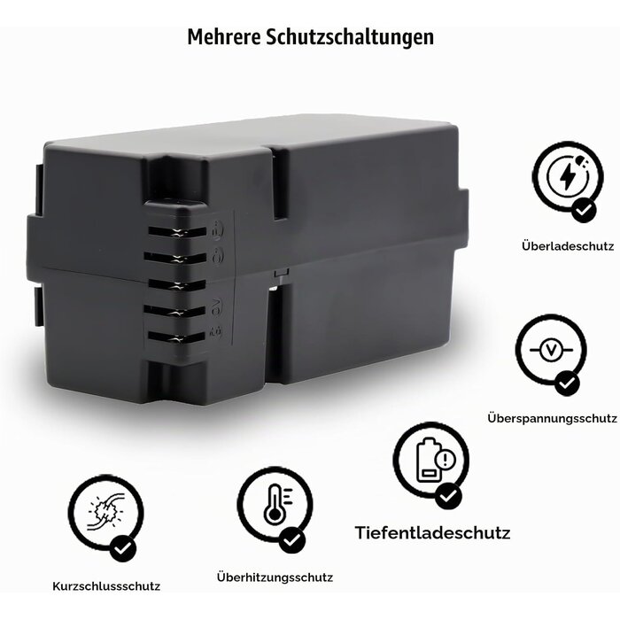Ersatzakku 25,2V 3900mAh für Mähroboter, Zwart, Größe S, 34% Rabatt