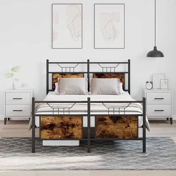 Bettgestell 120x200 cm Räuchereiche-Optik | 34% Rabatt | Outlet