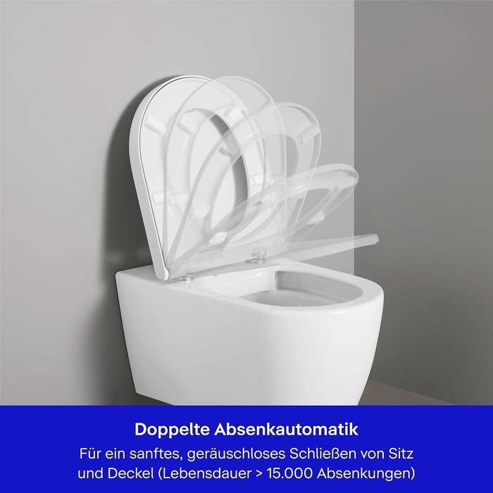 WC-Sitz D-Form mit Absenkautomatik & Quick-Release - 34% Rabatt