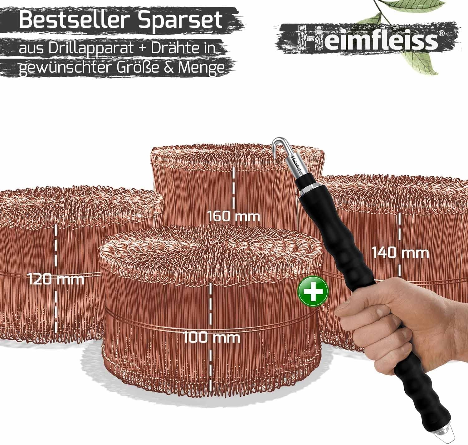 Rödeldraht-Set 310mm mit Drillapparat - Koper, M - 32% Rabatt