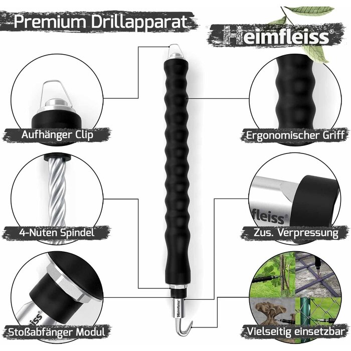 Rödeldraht-Set 310mm mit Drillapparat - Koper, M - 32% Rabatt