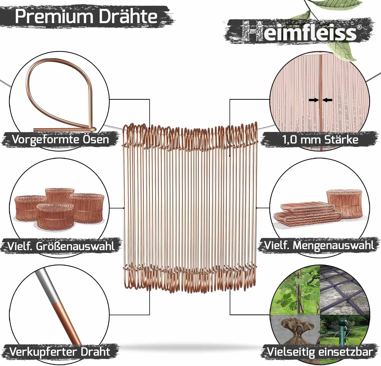 Rödeldraht-Set 310mm mit Drillapparat - Koper, M - 32% Rabatt