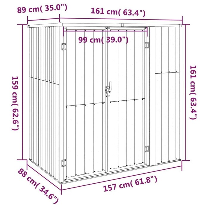 Gerätehaus aus verzinktem Stahl, anthrazit - 35% Rabatt