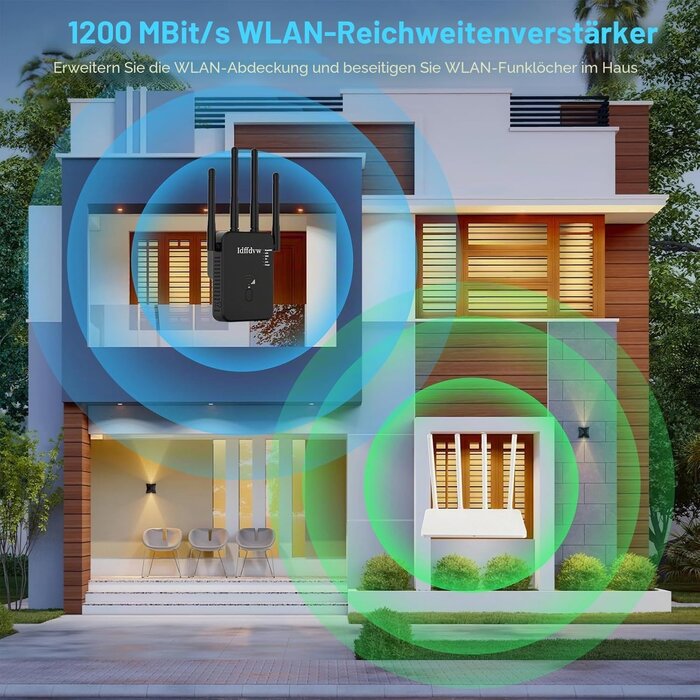 WLAN-Repeater 1200 Mbit/s mit 360° Abdeckung - 30% Rabatt