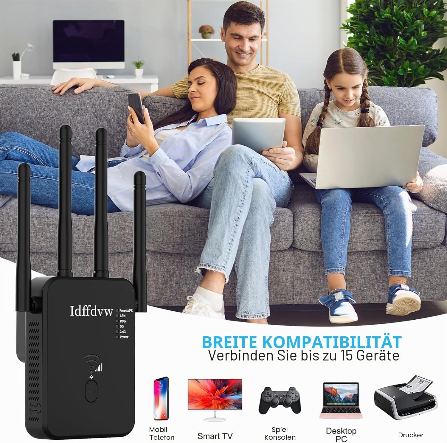 WLAN-Repeater 1200 Mbit/s mit 360° Abdeckung - 30% Rabatt